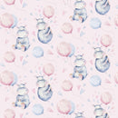 Decorativo Animales Acuarela Hipopótamos con Globo