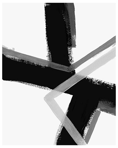 Cuadro Decorativo Abstracto, Angular Negro