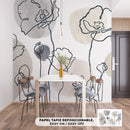 Cuadro Decorativo Abstracto, Flores Lineales