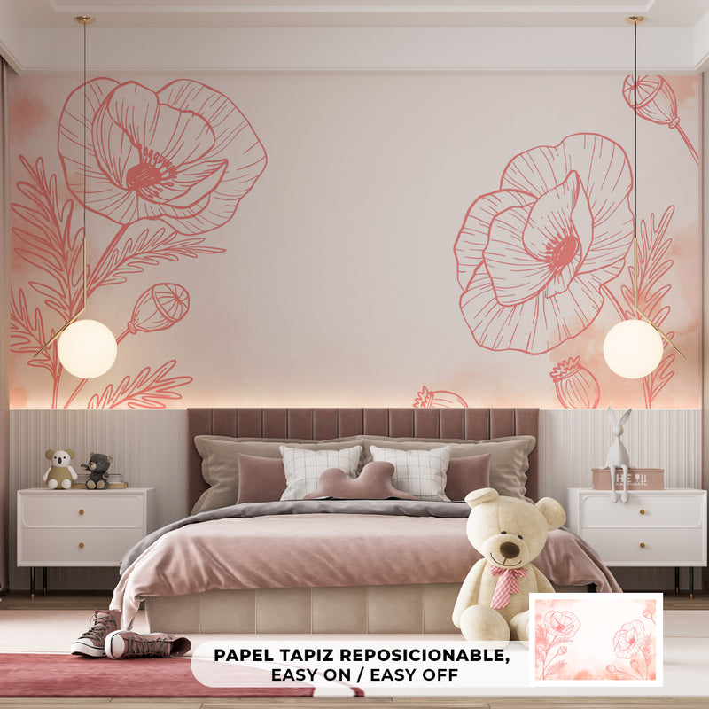 Decorativo Floreal pink lineal