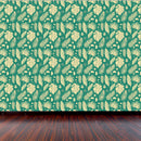 Decorativo Patrones, Hojas Doradas Fondo Verde