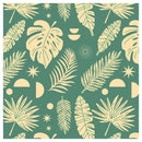 Decorativo Patrones, Hojas Doradas Fondo Verde