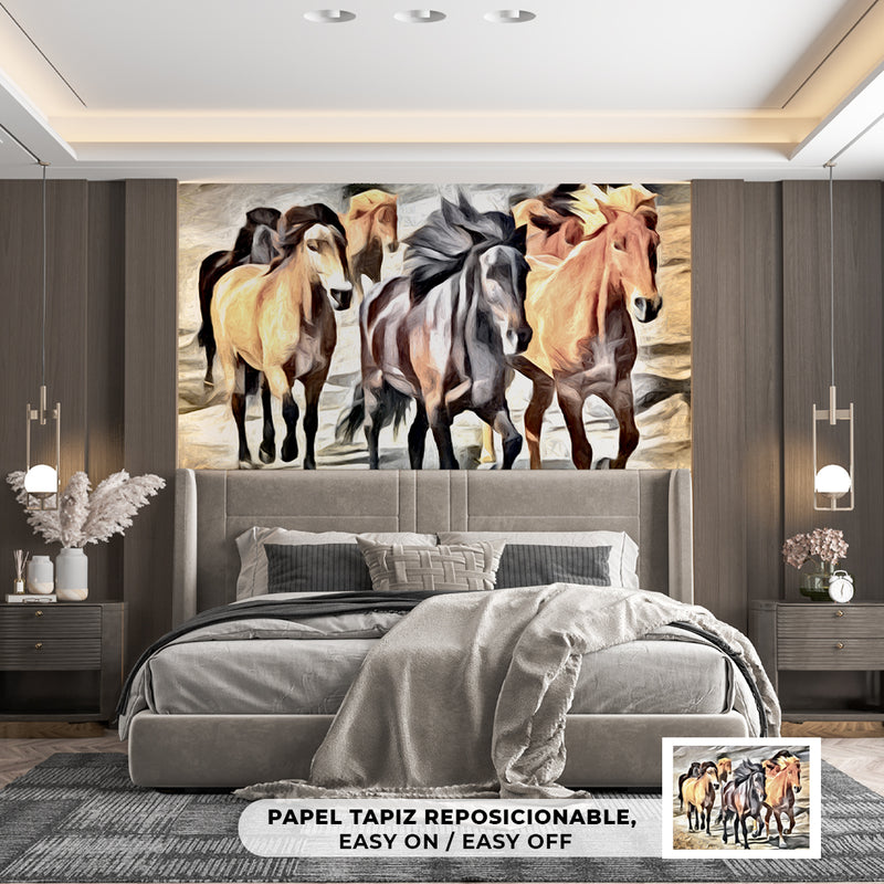 Cuadro Decorativo Abstracto, Horses