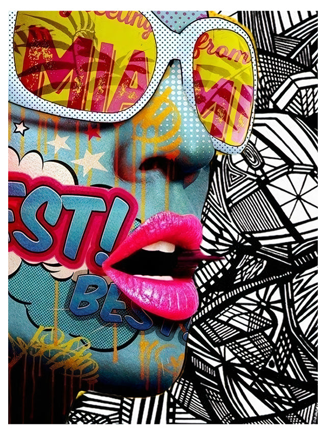 Cuadro Decorativo Pop Art, Miami glases