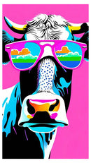 Cuadro Decorativo Pop Art, Cow Pink