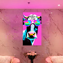 Cuadro Decorativo Pop Art, Cow Pink