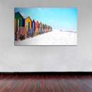 Cuadro Decorativo Paisaje, Casas de colores en la arena