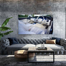 Cuadro Decorativo Interiores blanco de vehículo deportivo