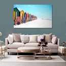 Cuadro Decorativo Paisaje, Casas de colores en la arena