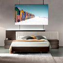 Cuadro Decorativo Paisaje, Casas de colores en la arena