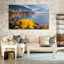 Cuadro Decorativo Paisaje, Laguna y flores amarillas