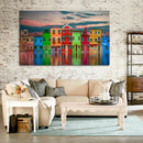 Cuadro Decorativo Paisaje, casas de colores