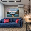 Cuadro Decorativo Vehículo deportivo blanco paisaje