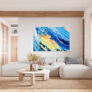Cuadro Decorativo Abstracto, pinceladas azules