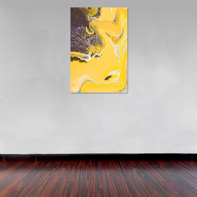 Cuadro Decorativo Abstracto, ondas amarillas