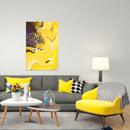 Cuadro Decorativo Abstracto, ondas amarillas