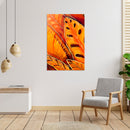 Cuadro Decorativo de Arte, hojas naranjas abstractas
