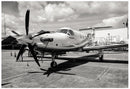 Cuadro Decorativo Aeroplano Pilatus, blanco y negro