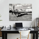 Cuadro Decorativo Aeroplano Pilatus, blanco y negro