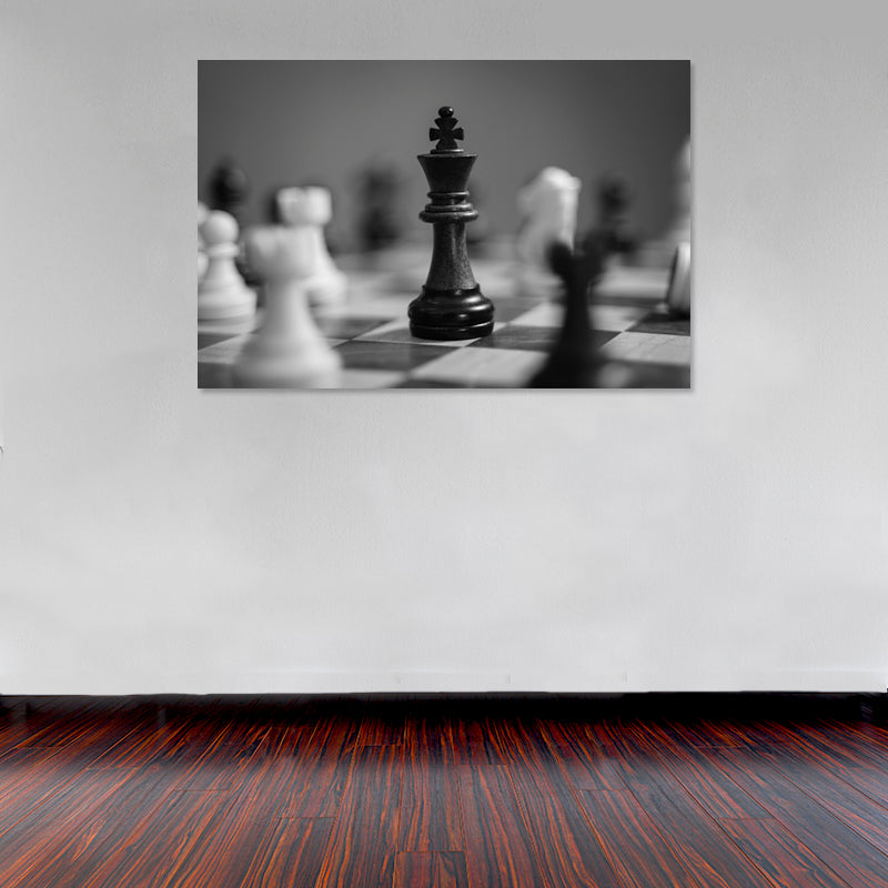 Cuadro Decorativo Blanco y negro ajedrez