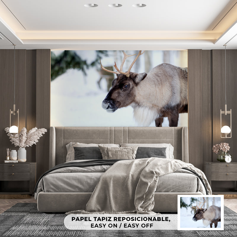 Decorativo Invierno, alce en la nieve