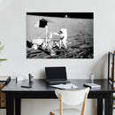 Cuadro Decorativo Espacial Misión Apolo 11, blanco y negro