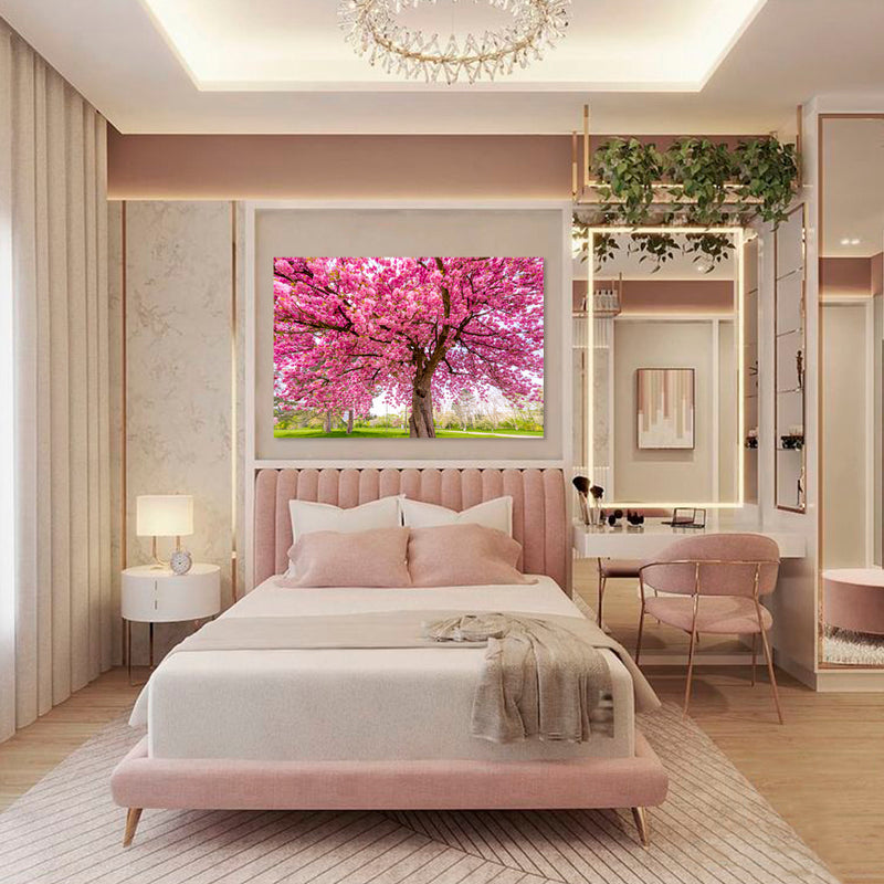 Cuadro Decorativo Primavera, Árbol con flores rosadas