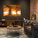 Cuadro Decorativo Otoño, árbol atardecer