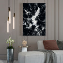 Cuadro Decorativo Blanco y negro, aves en los árboles