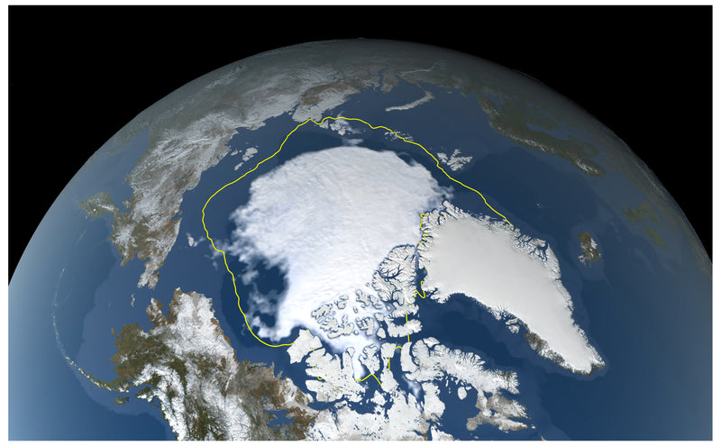 Cuadro Decorativo Espacial, Ártico glaciar desde el espacio