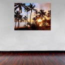 Cuadro Decorativo Playa, atardecer palmar