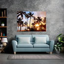 Cuadro Decorativo Playa, atardecer palmar