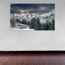 Cuadro Decorativo Avión estrellado sobre paisaje de nieve