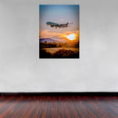 Cuadro Decorativo Avión Qatar Sunset