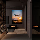 Cuadro Decorativo Avión Qatar Sunset