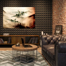 Cuadro Decorativo Avionetas sobre las montañas