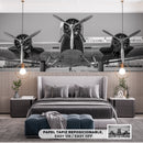 Cuadro Decorativo Avioneta frontal, blanco y negro