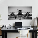 Cuadro Decorativo Avioneta frontal, blanco y negro