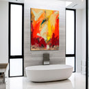 Cuadro Decorativo Abstracto, pinceladas cálidas