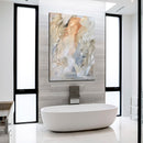 Cuadro Decorativo Abstracto, Pinceladas beige