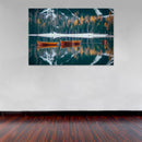 Cuadro Decorativo Invierno, barcas en lago