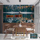 Cuadro Decorativo Invierno, barcas en lago