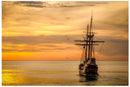 Cuadro Decorativo Barco pirata atardecer