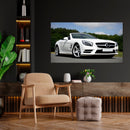 Cuadro Decorativo Mercedez Benz blanco, estacionado