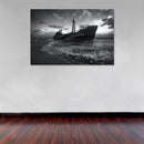 Cuadro Decorativo Buque carguero, blanco y negro