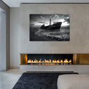 Cuadro Decorativo Buque carguero, blanco y negro