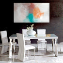 Cuadro Decorativo Abstracto, Naranja y Aqua