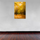 Cuadro Decorativo Otoño, camino de hojas amarillas