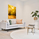 Cuadro Decorativo Otoño, camino de hojas amarillas