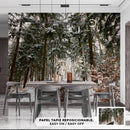 Cuadro Decorativo Invierno, camino entre pinos horizontal